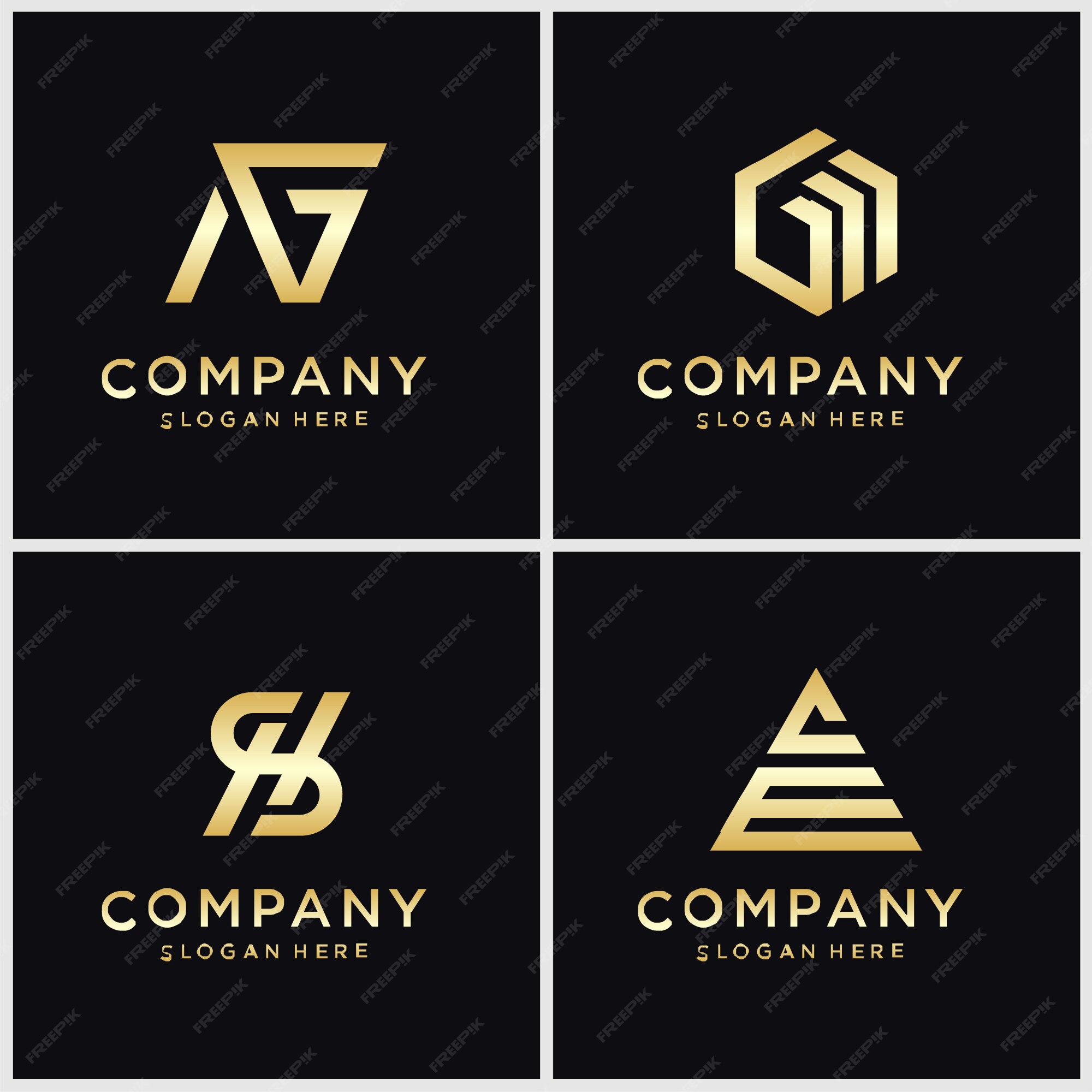 Premium Vector | Monogram set of logo design templates