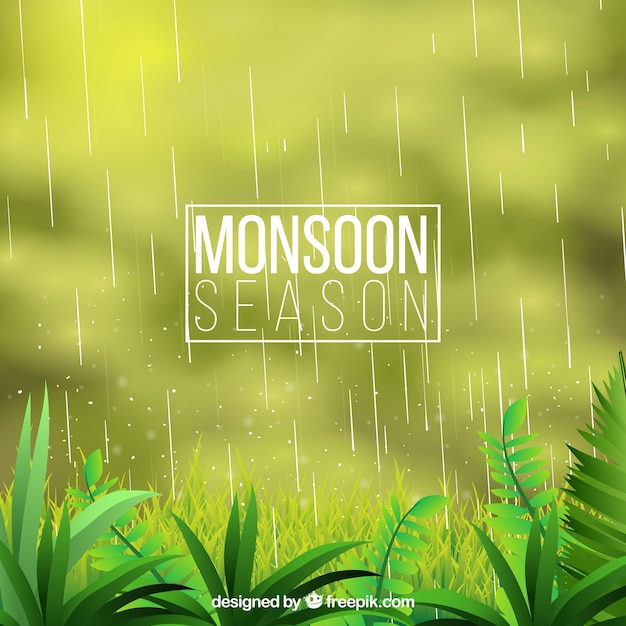 Free Vector | Monsoon blurred background with nature