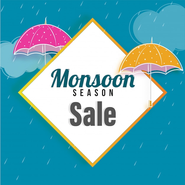 Premium Vector Monsoon sale concept