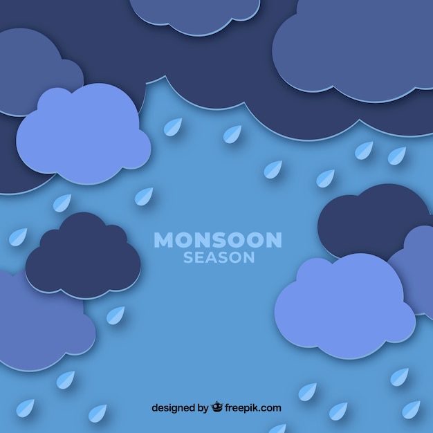 Monsoon season background with clouds