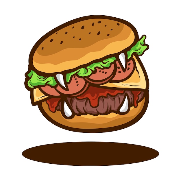 Premium Vector Monster burger food illustration