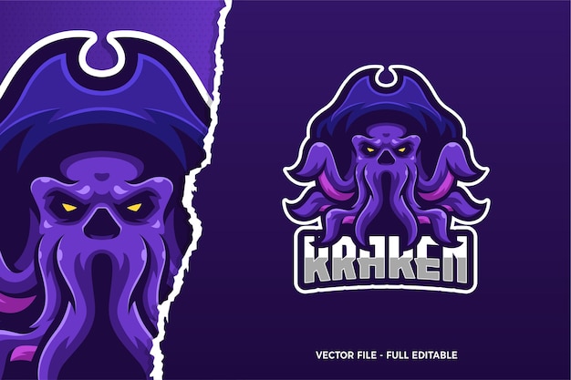 Premium Vector | Monster kraken e-sport logo template