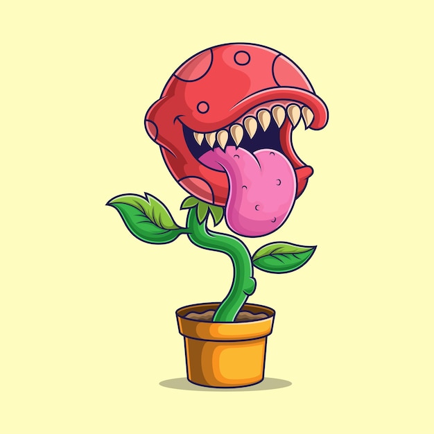 Premium Vector Monster plant illustration. vector icon