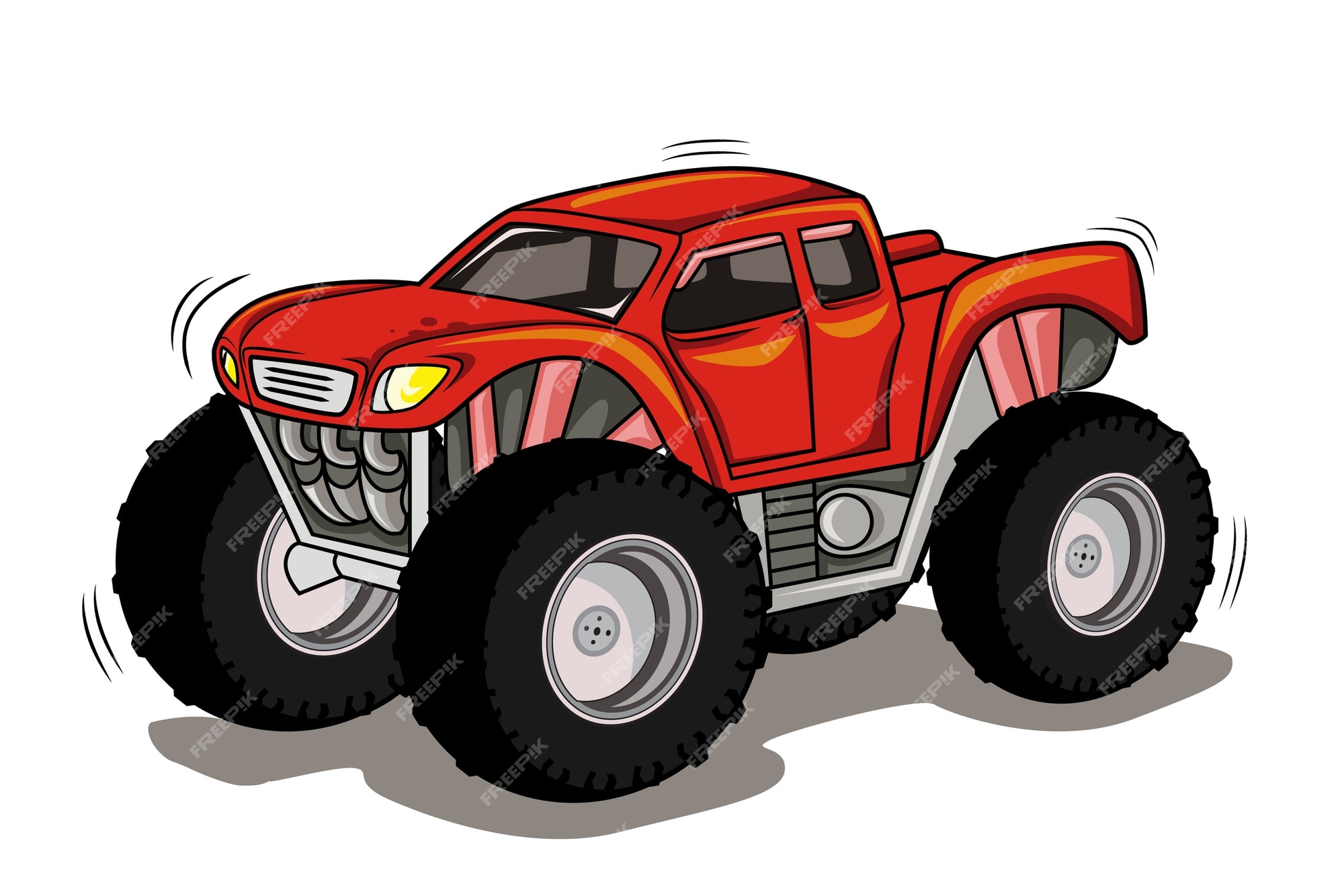 Premium Vector | Monster truck cartoon vehicle extreme show transport ...