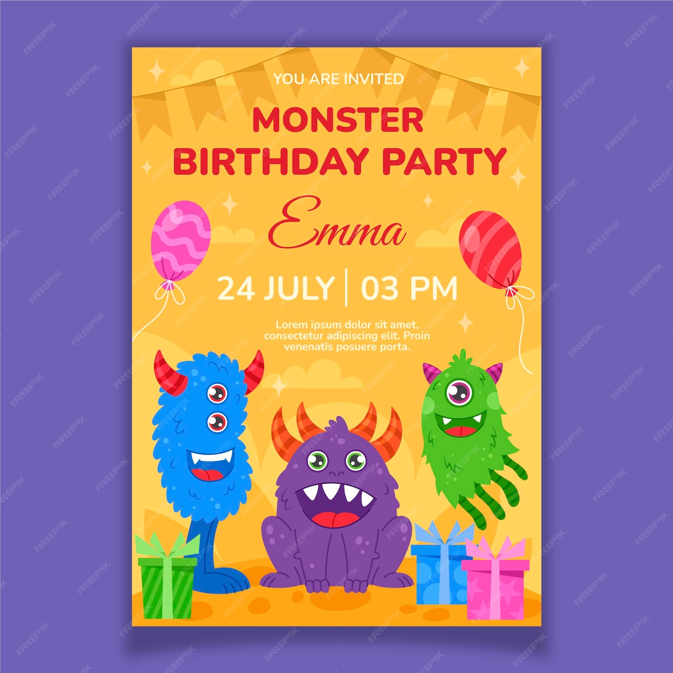 free-vector-monsters-birthday-invitation-template