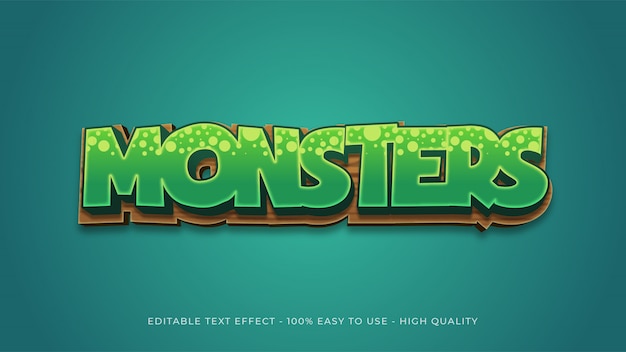 Premium Vector | Monsters editable text effect