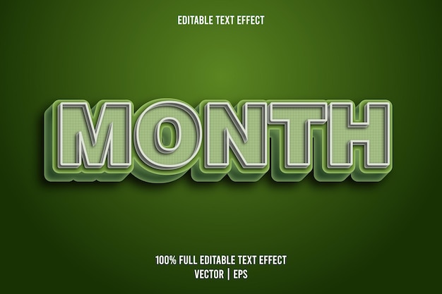 Premium Vector | Month editable text effect comic style