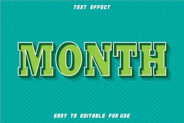 Premium Vector | Month editable text effect emboss retro style