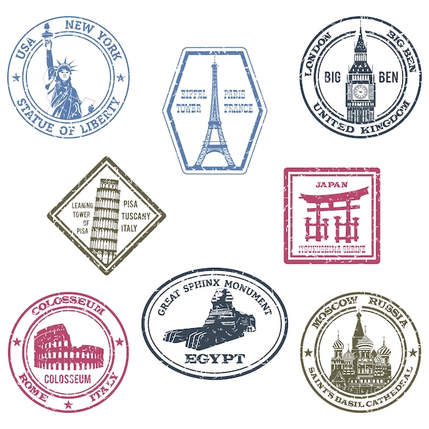 Monuments Stamps Set