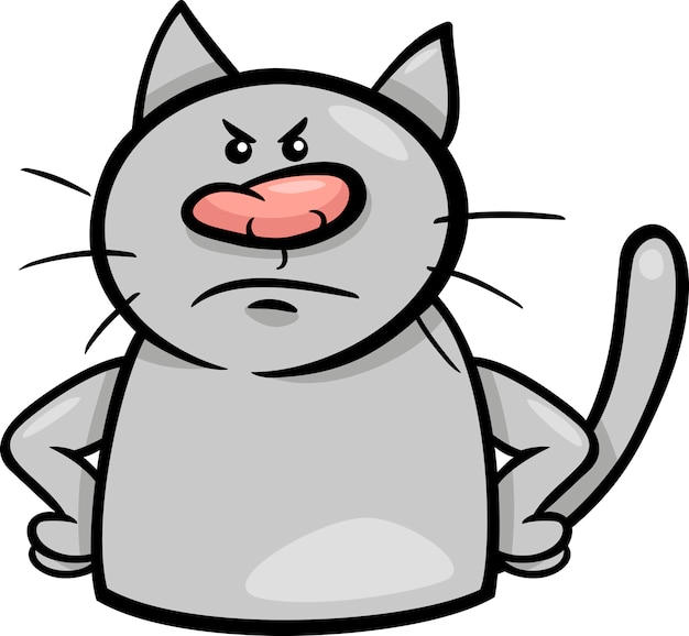 Premium Vector | Mood angry cat cartoon illustration