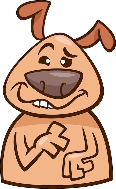 ムードグーフィー犬の漫画のイラスト プレミアムベクター