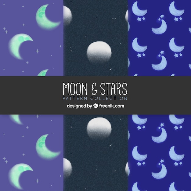 Moon and star pattern collection