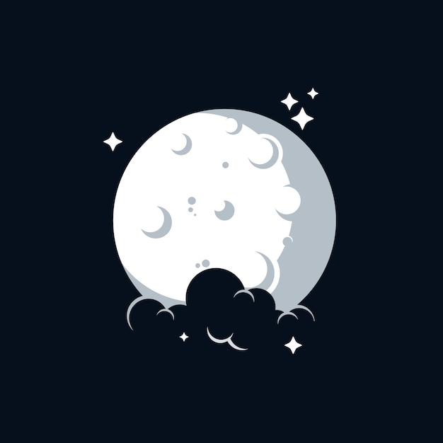 Moon logo design template | Premium Vector