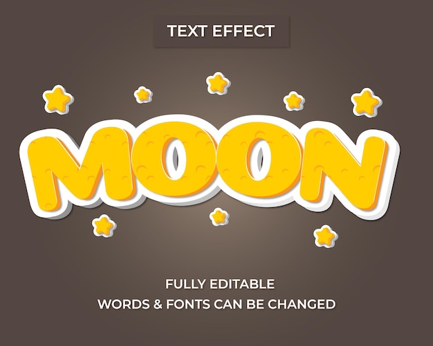 Premium Vector | Moon text effect