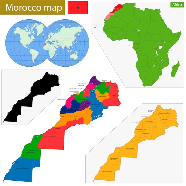 モロッコの地図 プレミアムベクター