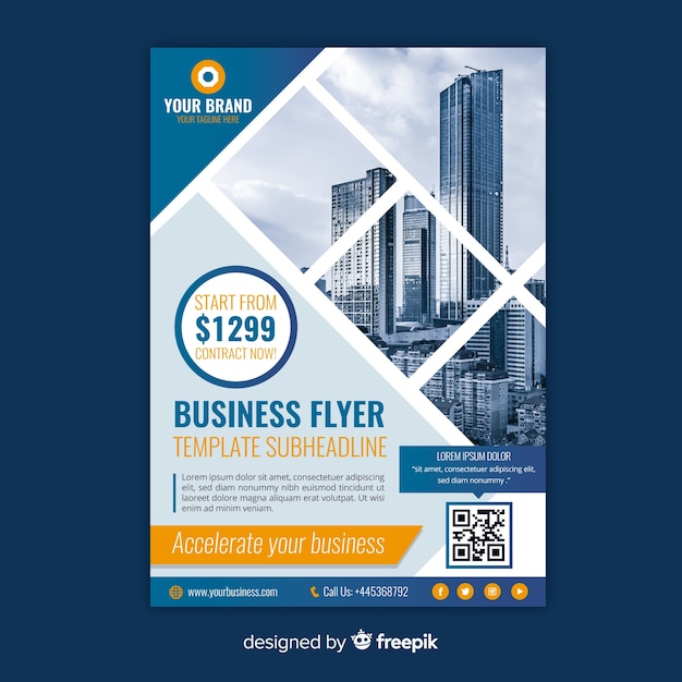 Mosaic business flyer template Vector | Free Download