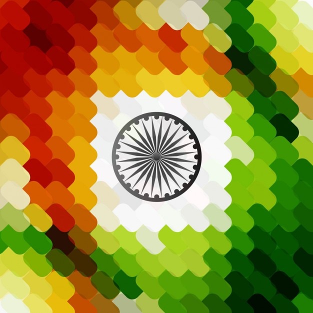 Free Vector | Mosaic with indian flag colors