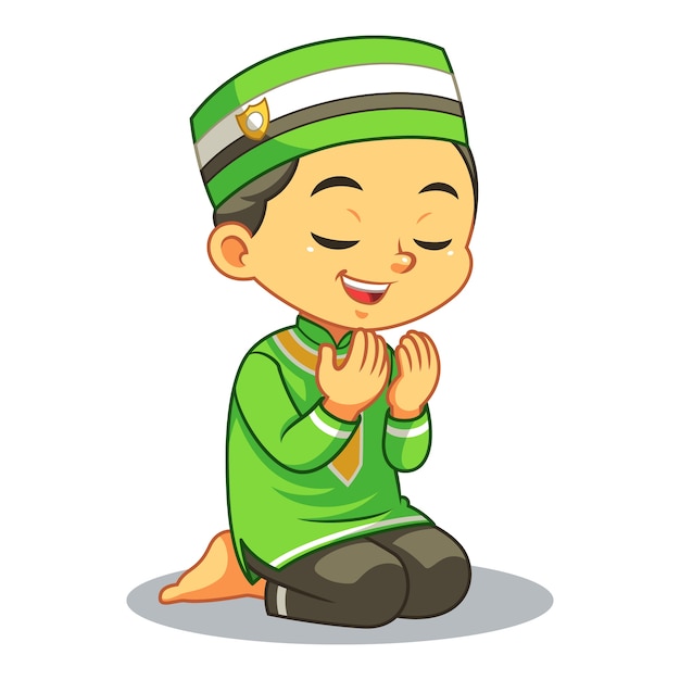 Download Moslem Boy Praying Dua Vector | Premium Download
