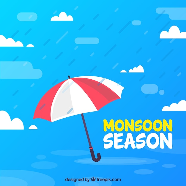 Mosoon season composition with flat
design