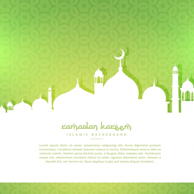 Mosque silhoutte in green background