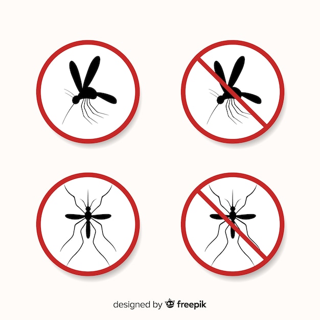 Free Vector | Mosquito warning sign with flat design