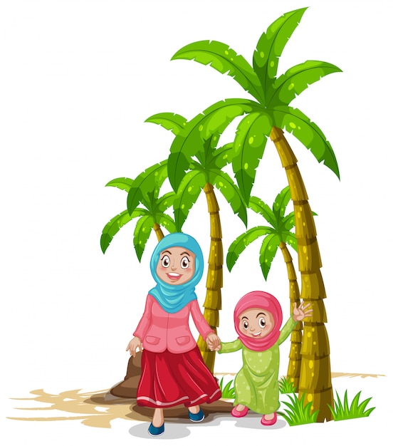 Download Mother and daughter in the park | Free Vector