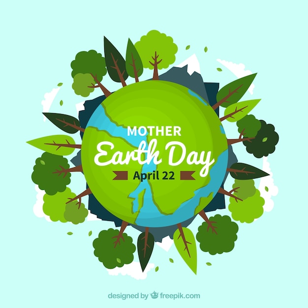 Mother earth day background in flat\
design