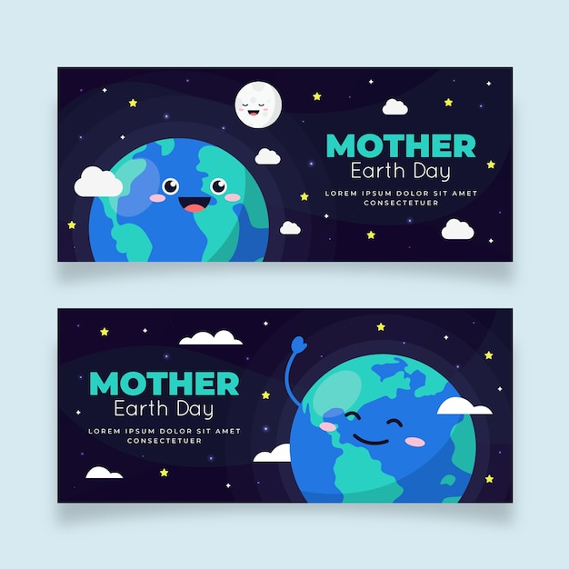 Download Mother earth day banner in flat design | Free Vector