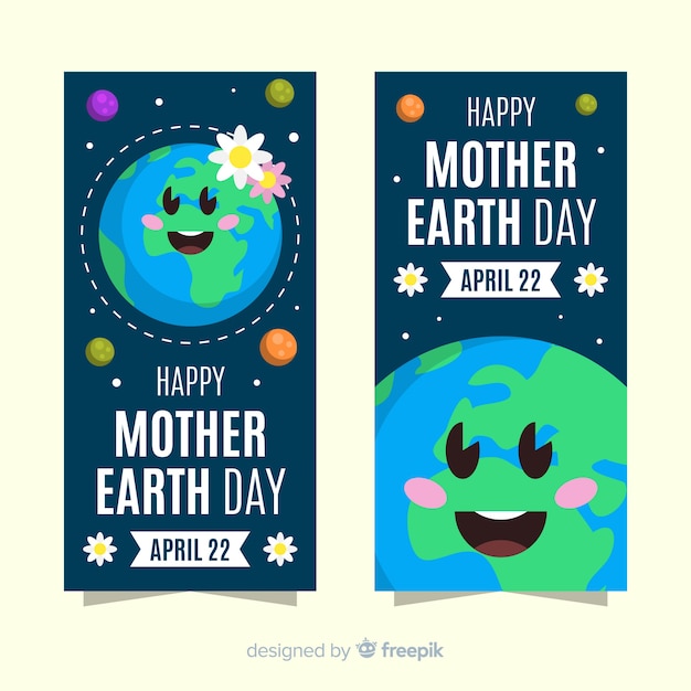 Free Vector | Mother earth day banners