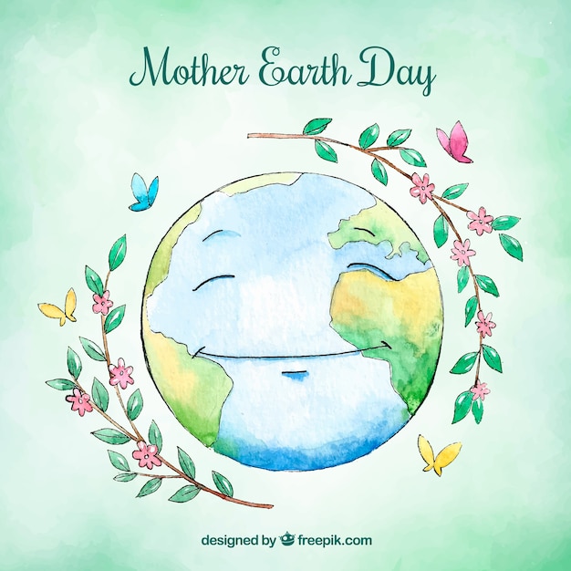 Mother earth day watercolour background