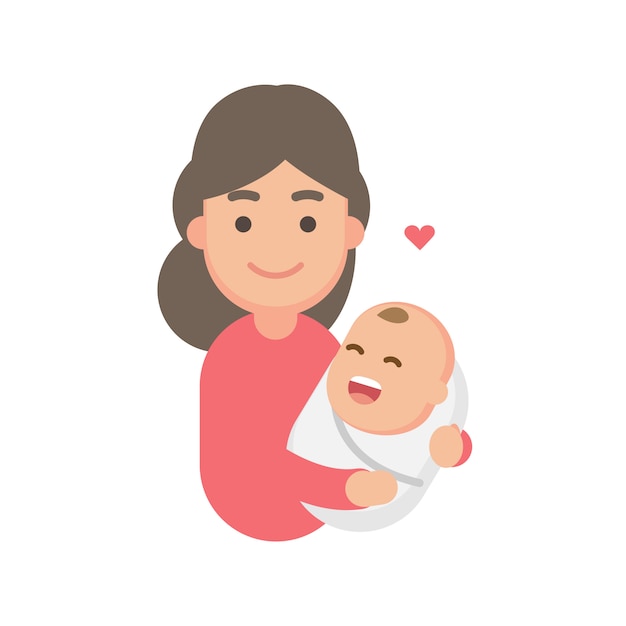 Mother holding cute baby | Premium Vector