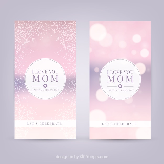 Mother's day banners with blurred effect