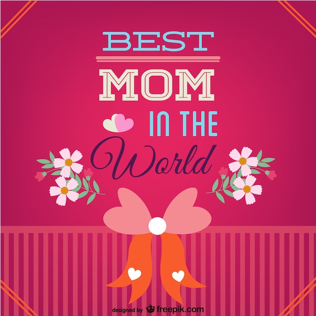 Free Vector | Mother's day best mom card