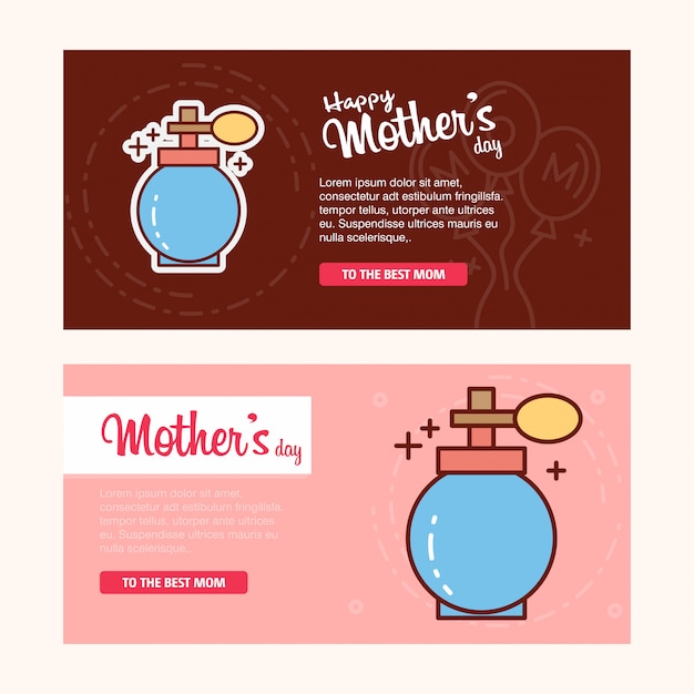 Premium Vector Mother S Day Card With Perfume Logo And Pink Theme Vector