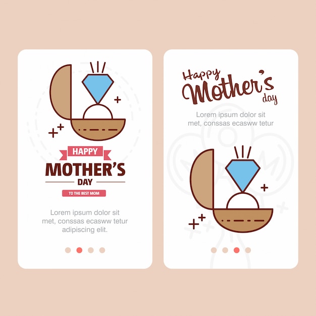 Mother\'s day card with ring logo and pink theme\
vector