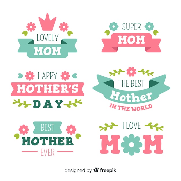 free-vector-mother-s-day-label-collection