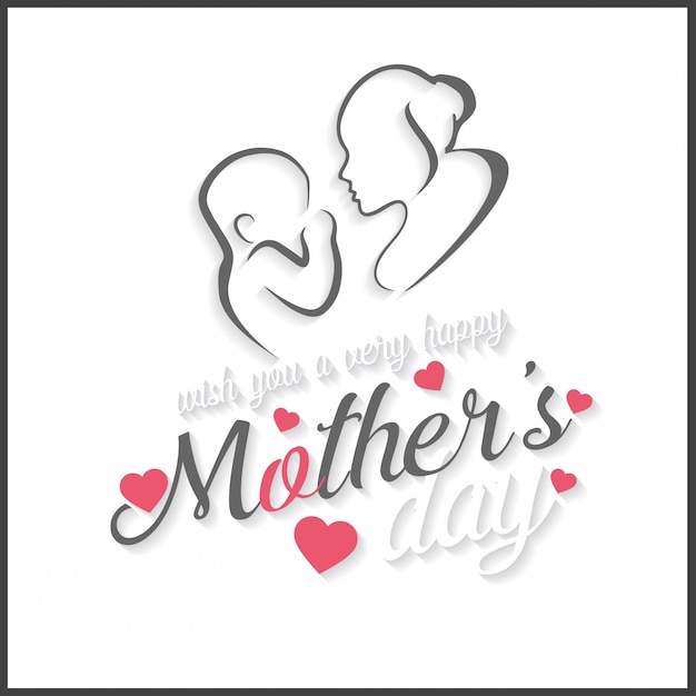 Mother\'s day lettering illustration with\
drawing
