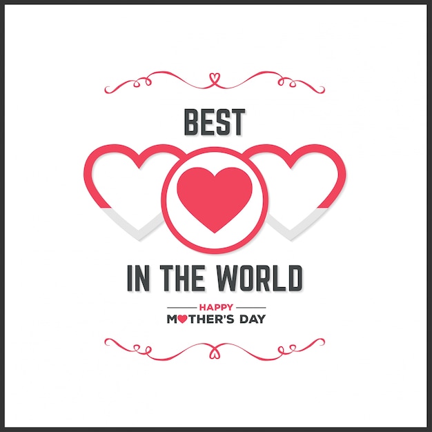 Mother\'s day lettering illustration with\
ornaments