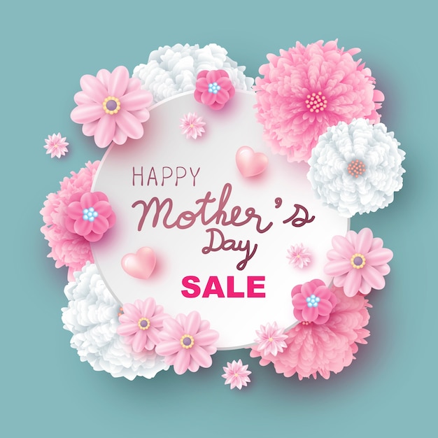 Download Mother's day sale design of flowers vector illustration Vector | Premium Download
