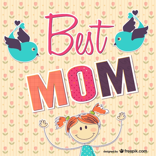 Download Mother's day vector doodle card Vector | Free Download