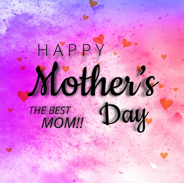 Mothers day background with watercolor\
splashes