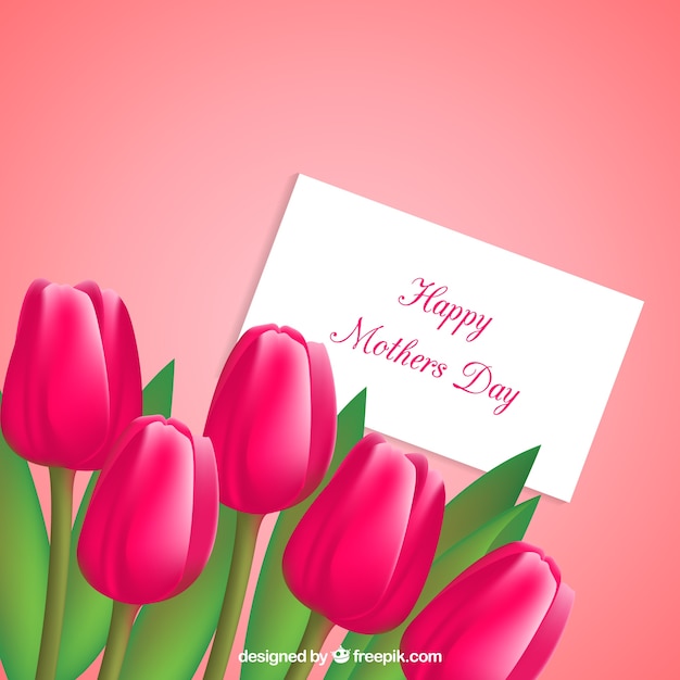Mothers day card with tulips
