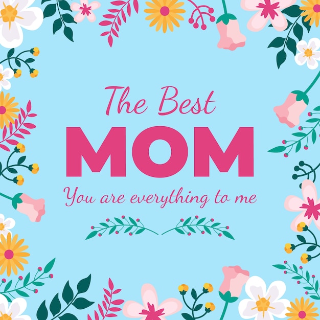 Mothers day floral theme Free Vector