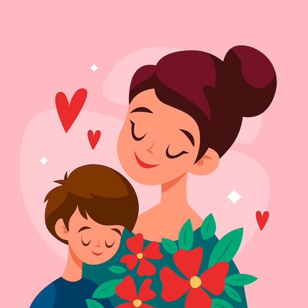 Mothers day illustration concept | Free Vector