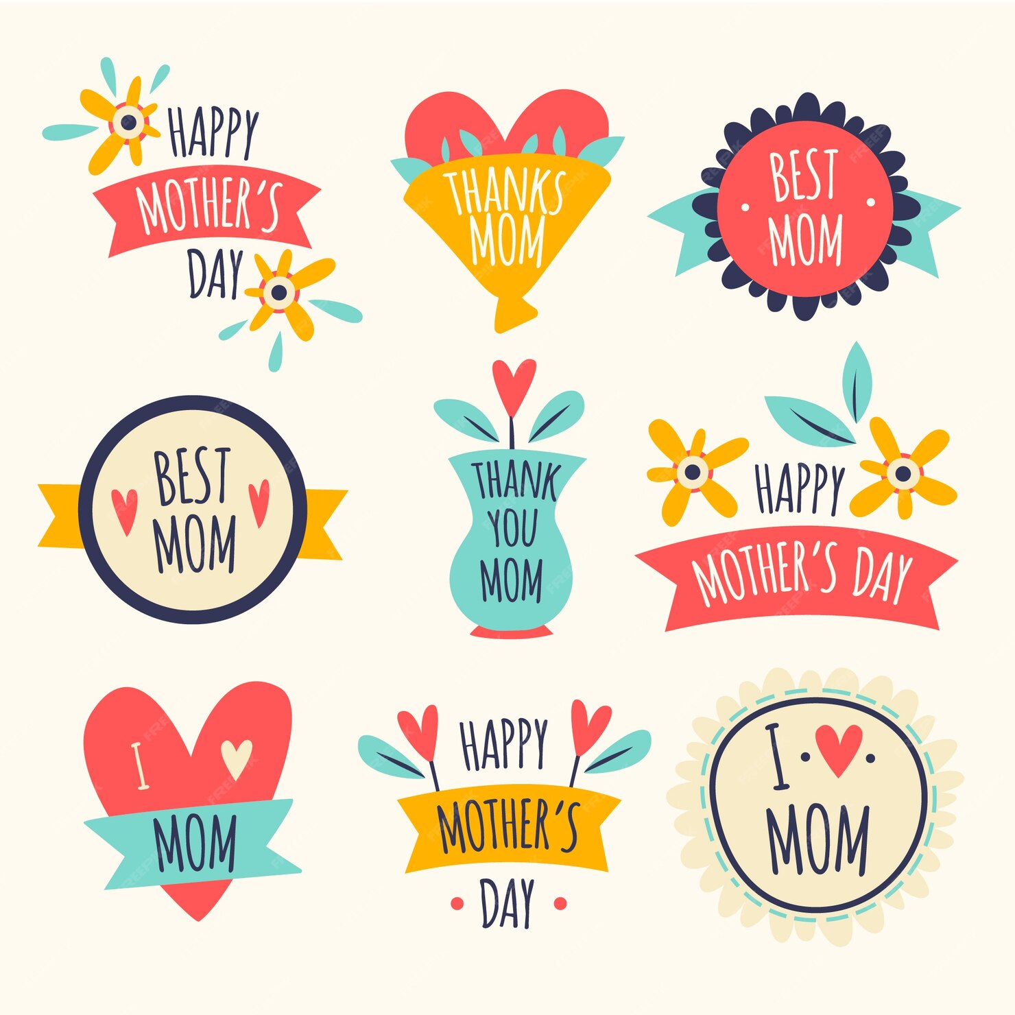 free-vector-mothers-day-label-collection