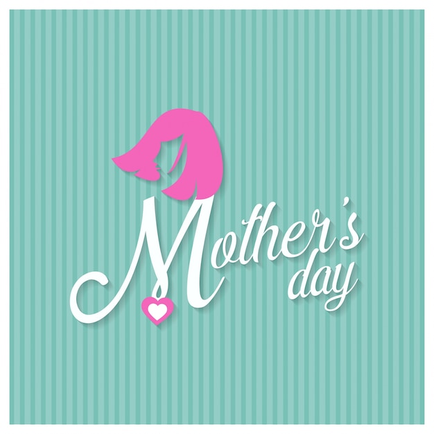 Mothers day lettering on green
background