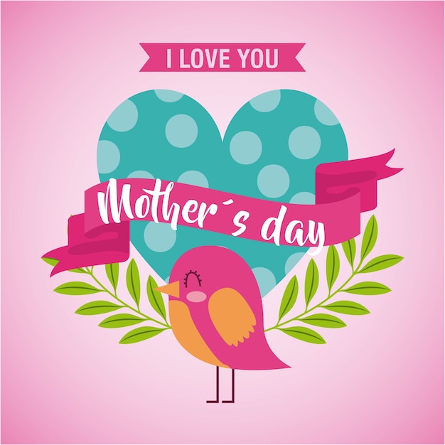 Download Mothers day love you card Vector | Premium Download