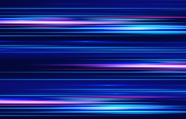 Motion Light Effect For Banners. Blue Lines. The Effect Of Speed On A 