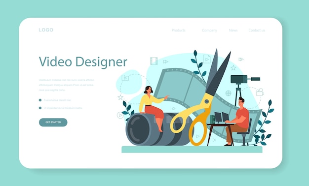 Download Premium Vector | Motion or video designer web banner or ...