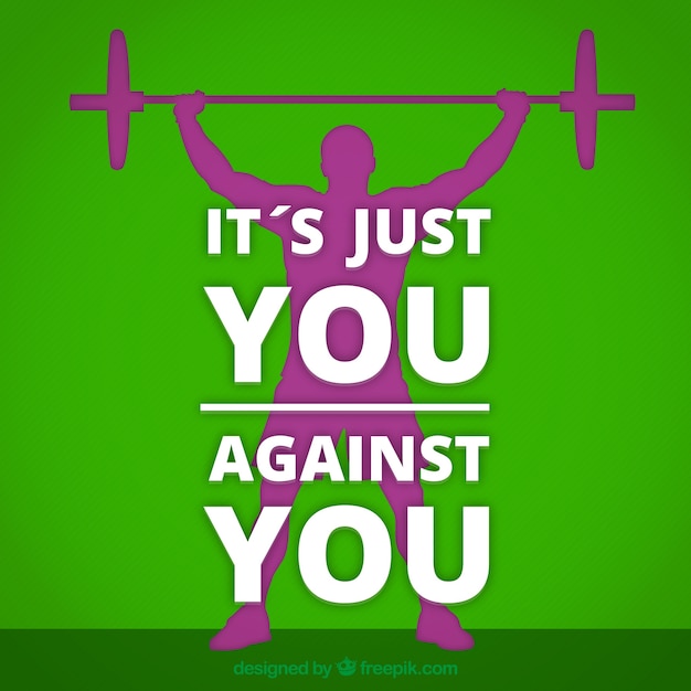 Motivational crossfit quote with green\
background